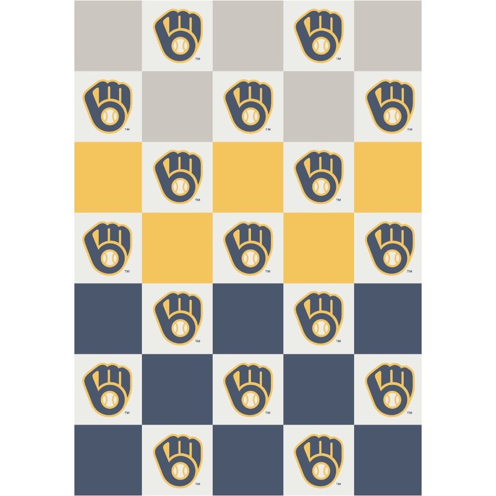 NEW‎ Milwaukee Brewers Buttery Blanket Ombre Check 50x70 MLB Soft Plush Throw